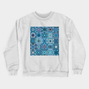 Snowflakes Blue Pattern Crewneck Sweatshirt